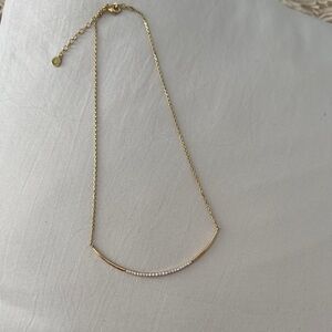 Stella and dot bar Elegant Gold and faux diamond Necklace